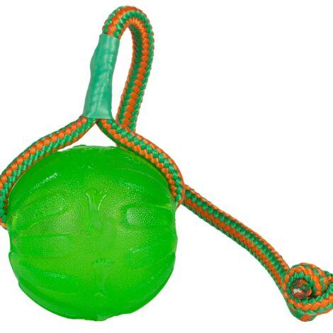 Starmark Swing ‘n Fling Chew Ball силиконова топка за дъвчене с връв голяма