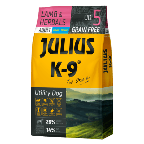 JULIUS-K9® GRAIN FREE ADULT LAMB Агнешко & билки 10кг. – Хипоалергенна суха храна за кучета БЕЗ ЗЪРНЕНИ КУЛТУРИ!
