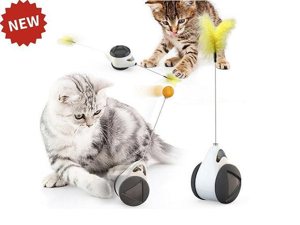 Балансираща играчка за котки с пера, идеална за забавление на домашните любимци.