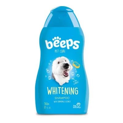 BEEPS Whitening shampoo for pets, 502 ml bottle, designed for enhancing white and colored fur.