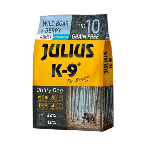 JULIUS-K9® GRAIN FREE ADULT SMALL WILD BOAR Глиганско месо & Горски плодове 10кг. – Хипоалергенна суха храна за кучета от дребни породи БЕЗ ЗЪРНЕНИ КУЛТУРИ!