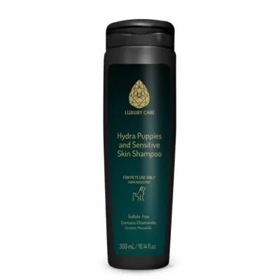 Luxury Care Shampoo for Puppies & Sensitive Skin, sulfate-free, 300 ml, gentle hypoallergenic formula.