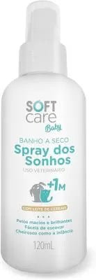 Soft Care Baby сух шампоан спрей 120 мл за лесно почистване на кучета и котки, прави козината мека и блестяща.
