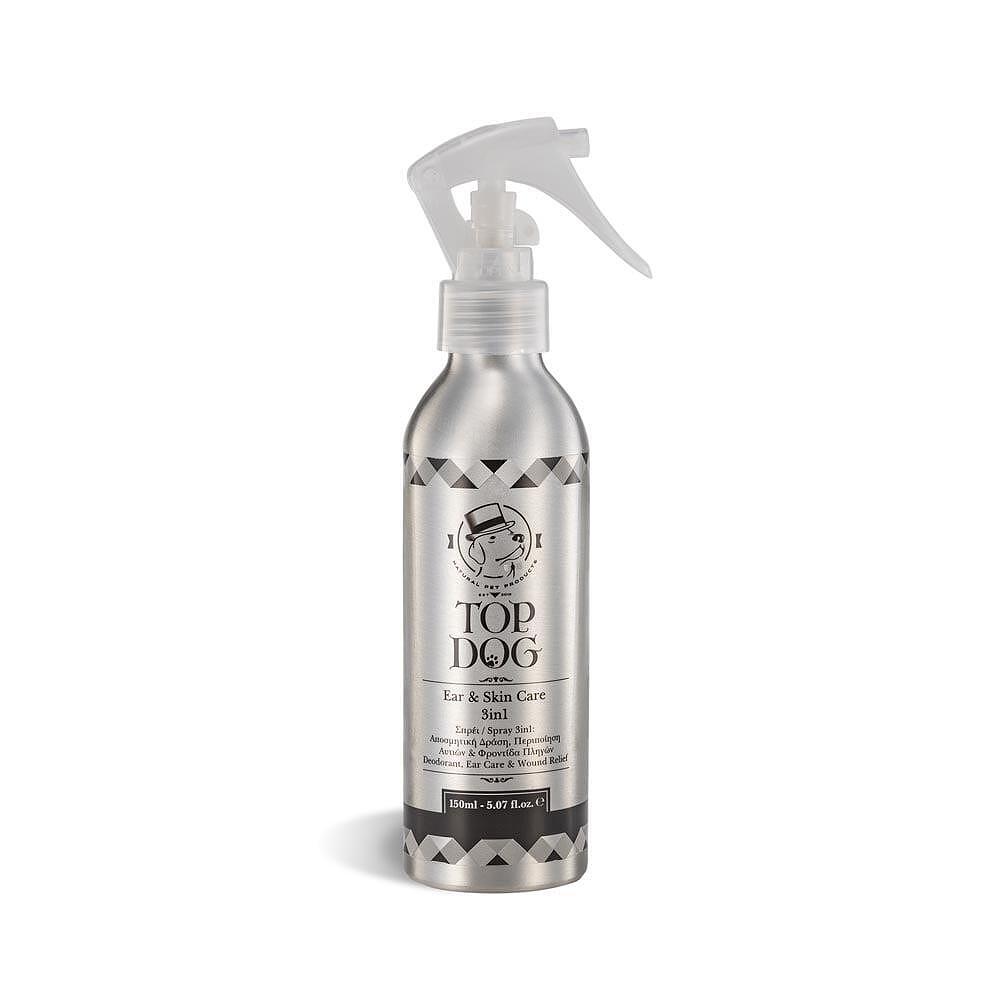 Спрей TOP DOG Ear & Skin Care 3in1, 150 ml за дезодориране и грижа за ушите и рани.