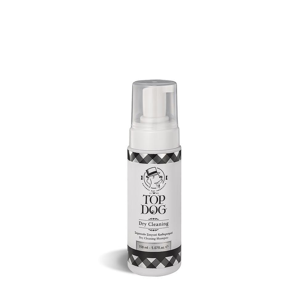 Dry cleaning foam shampoo for pets, 150 ml, effective stain removal and grooming maintenance.